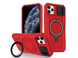 Capa Zruxe Compativel Com Iphone 11 Pro Max (camshield Deslizante - Magsafe - Tpu Hybrid Pc - Vermelho)