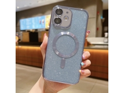 Capa De Tpu Para Iphone 12 - Glitter - Acabamento Eletroplástico - Magsafe