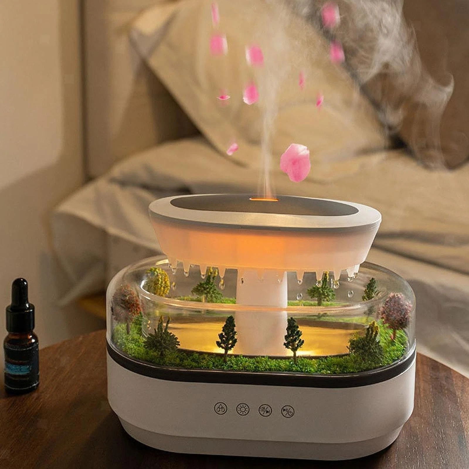 Difusor de Óleos Essenciais, Gotas de Chuva, Umidificador, Decoração de Quarto SUNNY SPACES