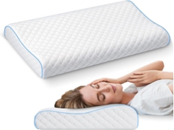 Lurelia Rolo Cervical, Espuma Viscoelástica, Ergonómica, Ortopédica, Respirável, Hipoalergénica, Lavável, Removível, Ajustável, Sono Descanso