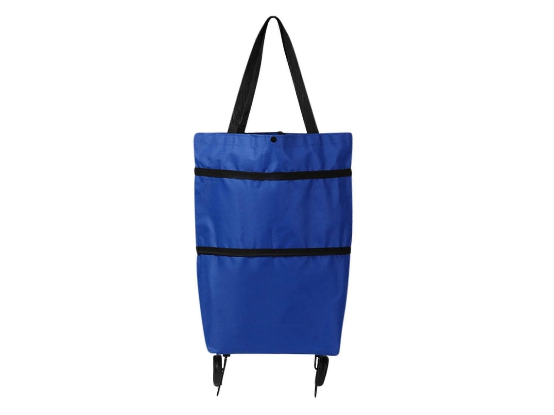 Carrinho de Compras Dobrável em Tecido Macio com Rodas Dobráveis, Resistente e Reutilizável, Ideal para Compras Ou Viagens. GOKOCO
