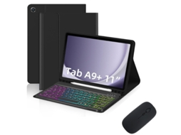 Teclado E Mouse Elegantes Na Cor Preta Com Retroiluminação Preta, Para Os Modelos Samsung S7/s8/s9/s9 Fe/s10fe/s10lite De 10,9 A 11 Polegadas. Yunzii