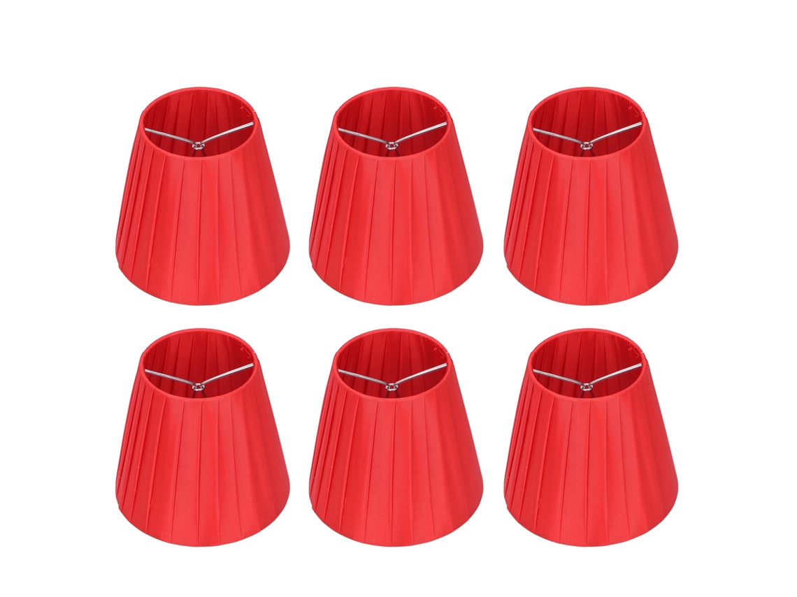 Abajures Modernos Em Tecido Vermelho Para Lustres De Cristal E Arandelas (6 Peças)-aquaforge