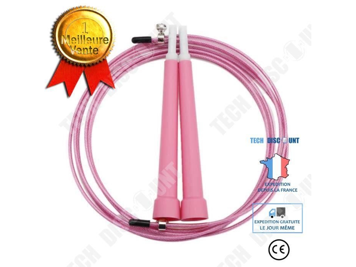 Corda De Pular Td® 3m Ajustável Rosa Fitness Treinamento De Força Aquaforge