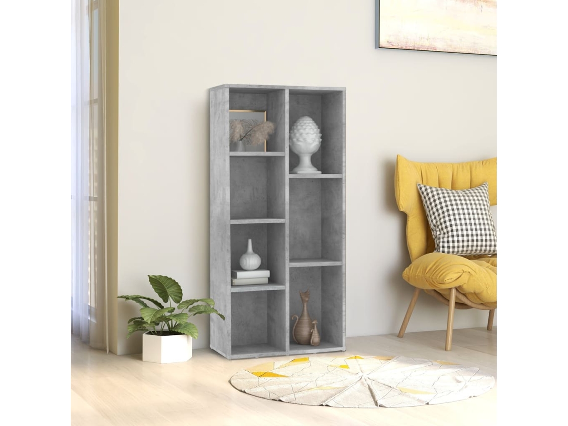 Vidaxl Estante 50x25x106 Cm Derivados De Madeira Cinzento Cimento