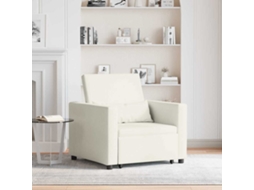 Vidaxl Sofá-camas Retrátil Individual Com Rodas Creme Veludo