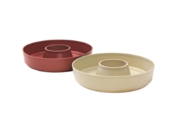 Forma De Silicone Omnia Conjunto De 2 Bege E Bordô Ø 22,5 Cm Compatível Com Micro Ondas