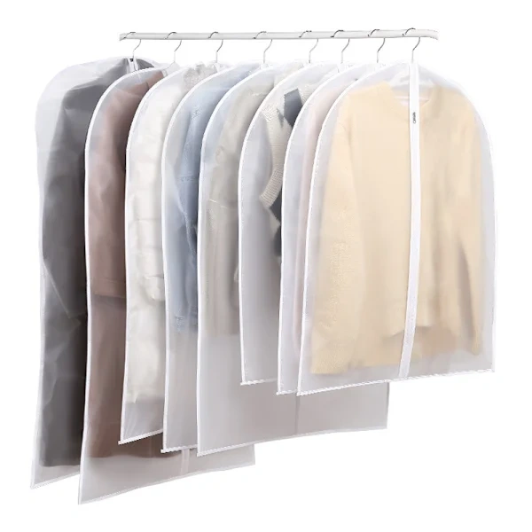 Capa Transparente Para Roupas Com Zíper, 4 Tamanhos