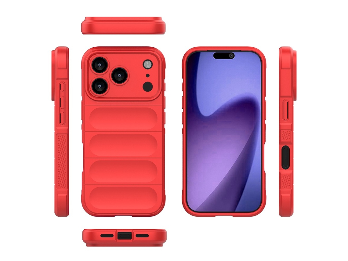 Capa Para Celular Iphone 17 Pro, Capa Protetora Macia, Vermelha