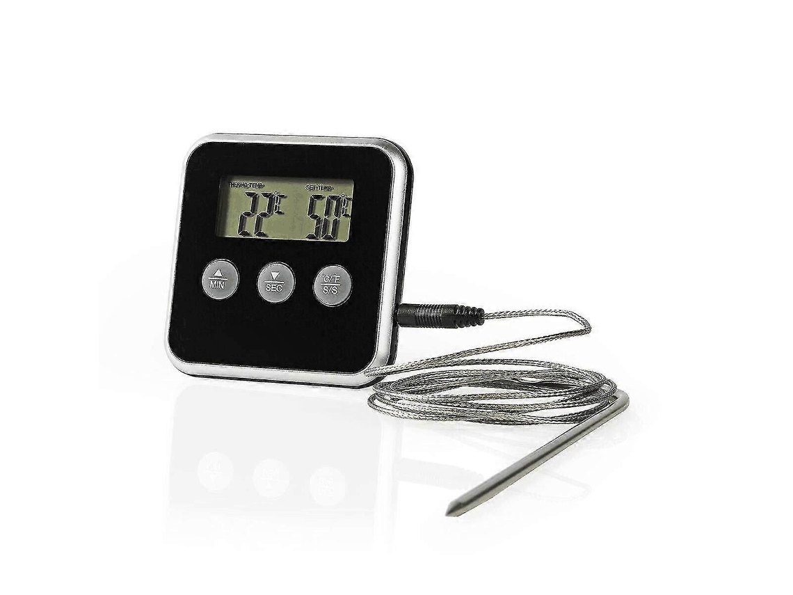 Termômetro Instantâneo Ler de Cozinha Digital Doces Grill Relógio 1p Csblack GOKOCO
