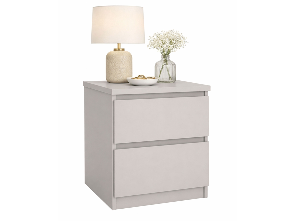 Mesa de cabeceira Sil Cashmere com duas gavetas em Cashmere WELLHOME