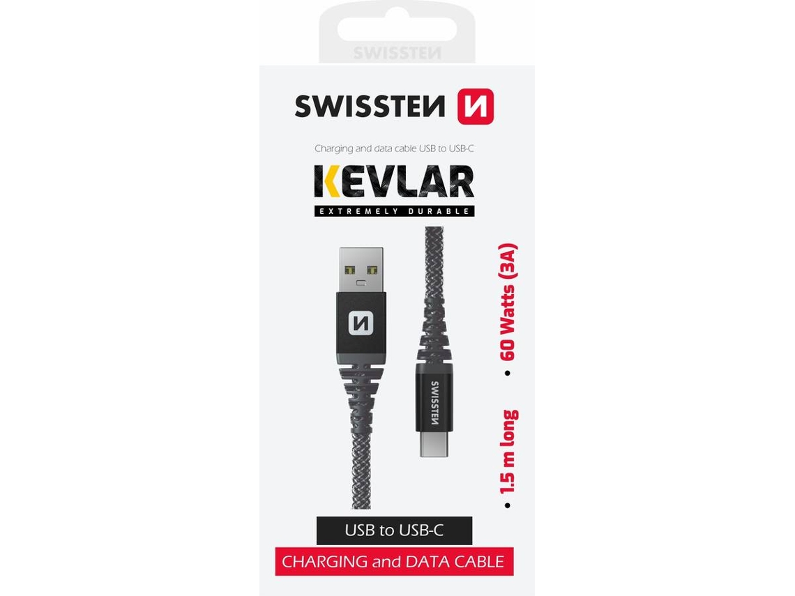 Cabo Swissten Kevlar Usb-C - Usb 1.5M