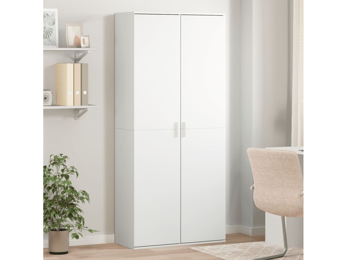 Vidaxl Armário Alto 80x35x180 Cm Derivados De Madeira Branco