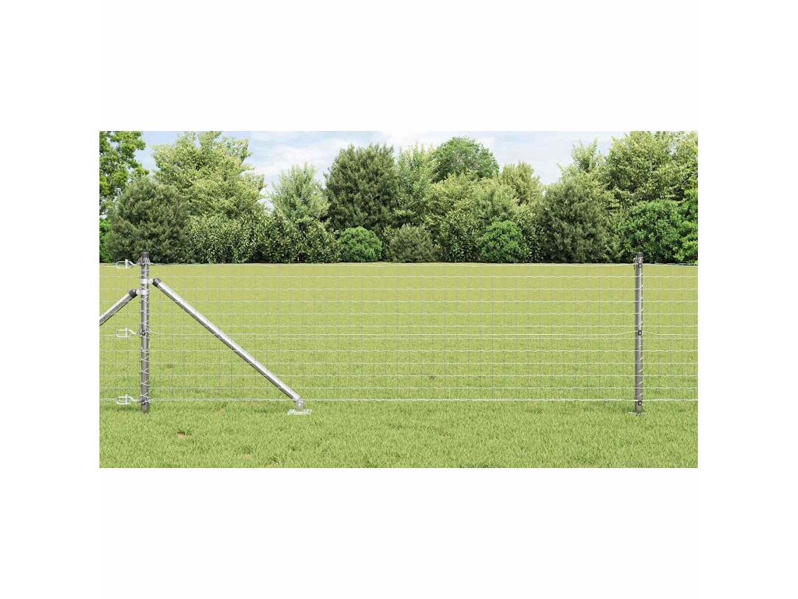 Vidaxl Cerca Euro Externa Com Espetos 25 X 0,8 M Aço Galvanizado Malha