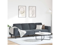 Vidaxl Sofá De Sala De Estar Cinza Escuro 250 X 77 X 76 Cm