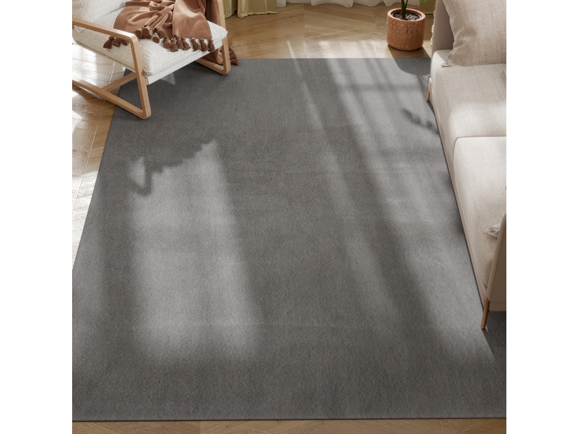 Tapete Poliéster e Tpr Cor Cinza Claro 230x160x2,5 cm Homcom