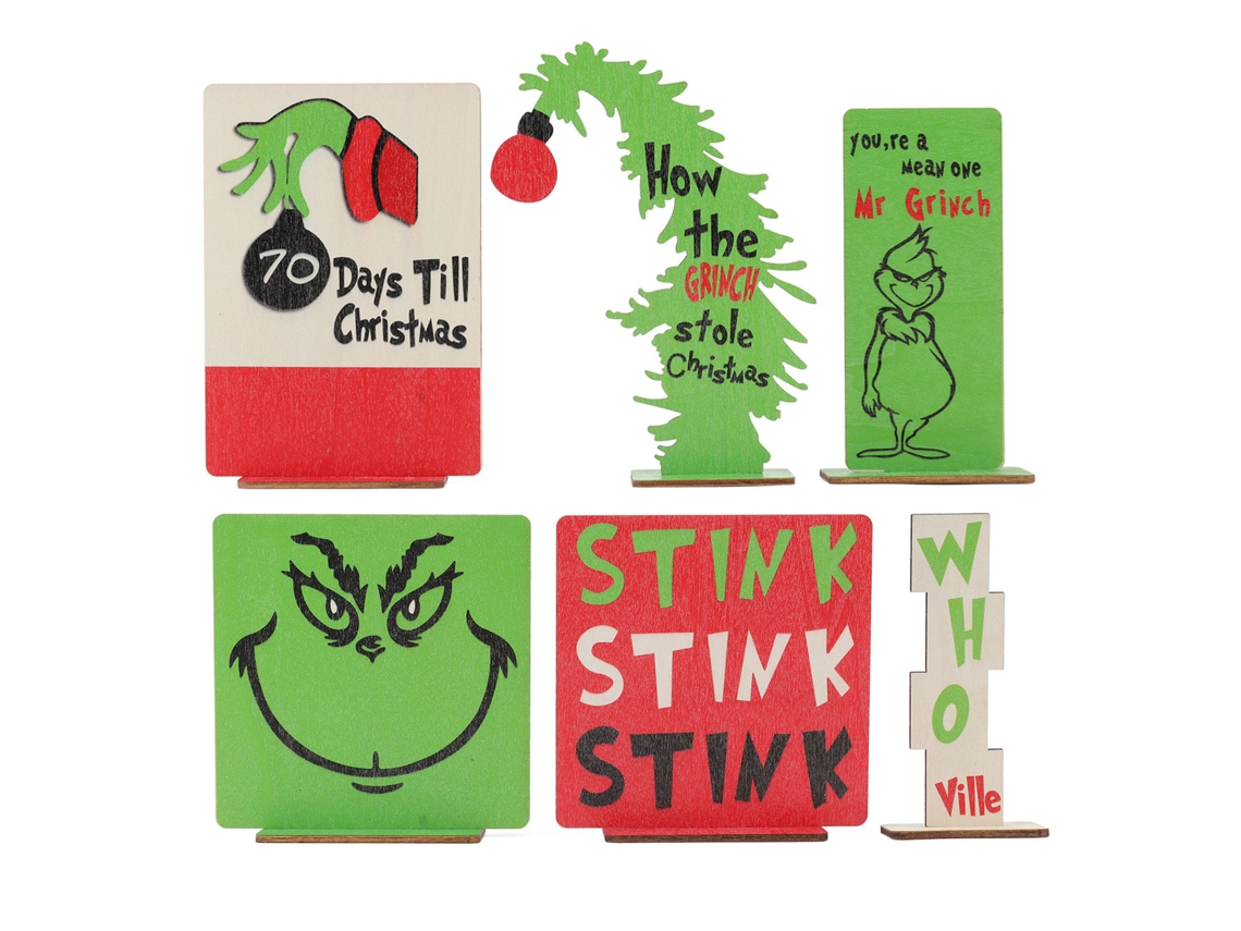 Conjunto de 6 Cartões Decorativos de Madeira Natal LAXISCREED