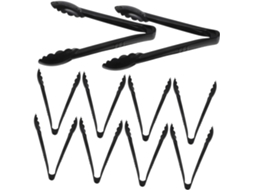 Conjunto De 10 Pinças Servir Ciieeo Em Plástico, Pretas, Ideais Para Saladas, Buffets, Festas, Casamentos E Churrascos