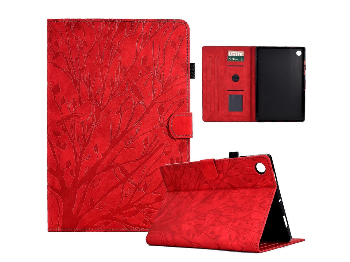 Capa Para Tablet Lenovo M10 Plus Fortune Tree Pressure Flower Em Pu Com Função De Ativação/suspensão.
