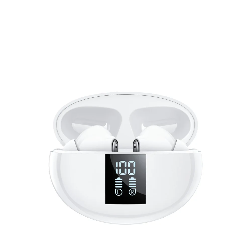 Fones De Ouvido Bluetooth Sem Fio (brancos) De 5,3 Mm, Com Controles De Toque E Bateria De Longa Duração.