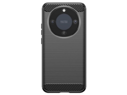 Avizar Capa Para Honor Magic 8 Lite Em Silicone Efeito Carbono Textura Escovada Preto