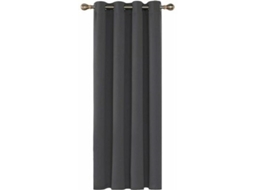 Cortina Blackout Térmica, Para Janela, Quarto E Sala, Ilhós, Lavável, 1 Painel, 140 X 245 Cm, Cinza Escuro ·