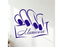 Salão De Manicure E Beleza Centro De Beleza Adesivos Gravados 68x81,3cm Cultura De Tatuagem Azul Foncé