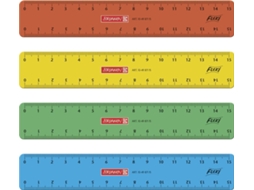 104987115 Régua Flexível Para Escola E Escritório, 15 Cm, Inquebrável, Sortida, Para Usuários Destro Gokoco