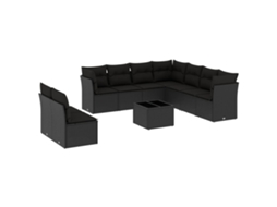 Garden Sofa Set, Garden Sofa Sets Vidaxl Preto Rattan / Vime (n/a)