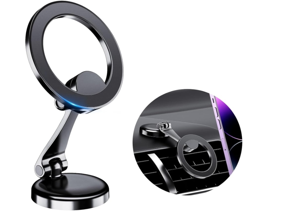 Suporte Carro Giratório Duplo para Apple Magnética Preto
