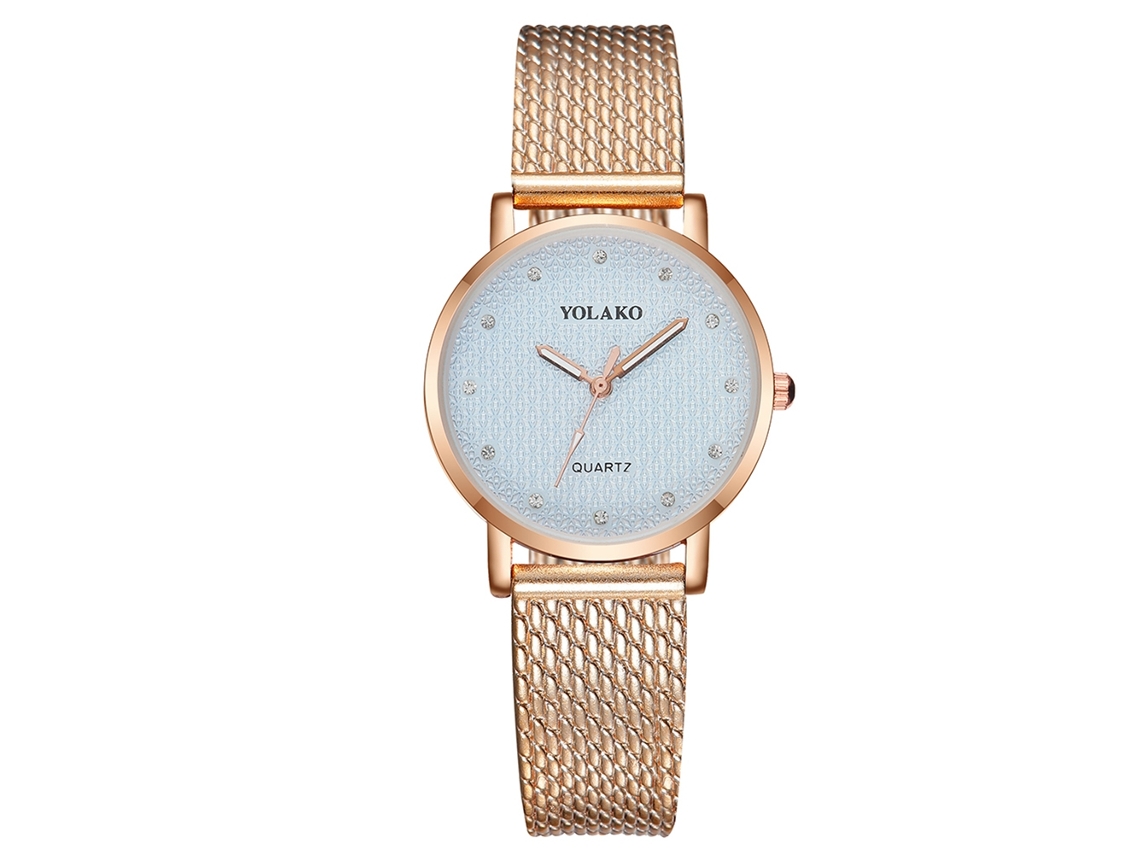 Relógio de Pulso Feminino Yolako Quartzo com Pulseira de Plástico Azul Claro