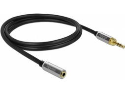 Cabo de Áudio DELOCK (Jack 3.5mm - 50 cm - Preto)