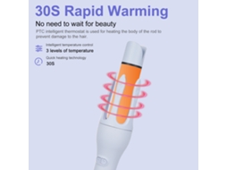 2026 plancha de Cabelo 2 em 1, Rizador Automático com Rotação, 3 Temperaturas Ajustáveis, Aquecimento Rápido Ptc e Cabo Giratório