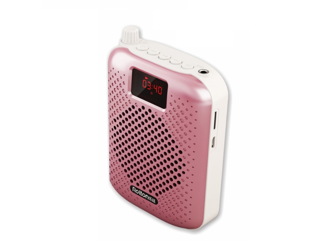 Rolton K500 Caixa De Som Bluetooth Megafone Amplificador De Voz Com Suporte Para Gravação Fm Tf Slowmoose (ouro Rosa)
