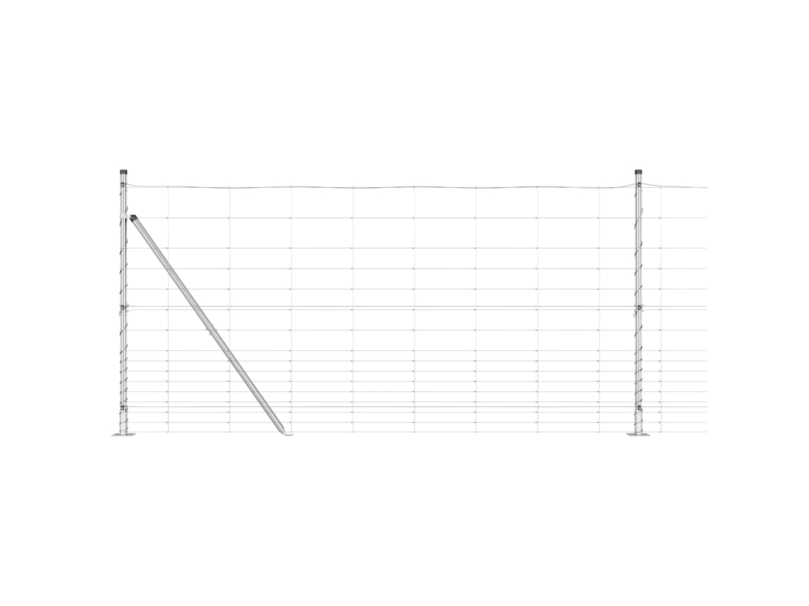 Conjunto 1 Poste De Cerca Externo Vidaxl Prateado Aço (50 X 1,2 M)