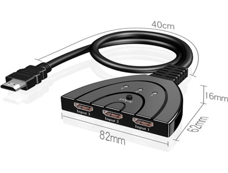 Switch HOWEI 1080P (3 in - 1 out - Preto)
