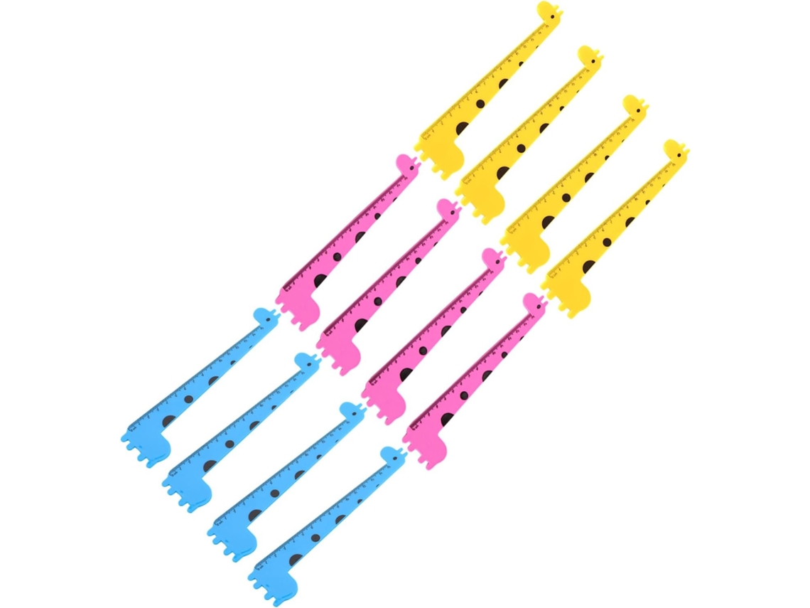 Conjunto De 12 Réguas Plástico Com Desenho Girafa, Fáceis Usar E