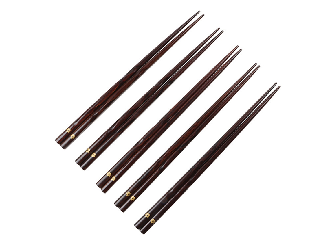 Conjunto De 5 Pares De Pauzinhos Japoneses De Madeira Natural, Ecológicos E Reutilizáveis.