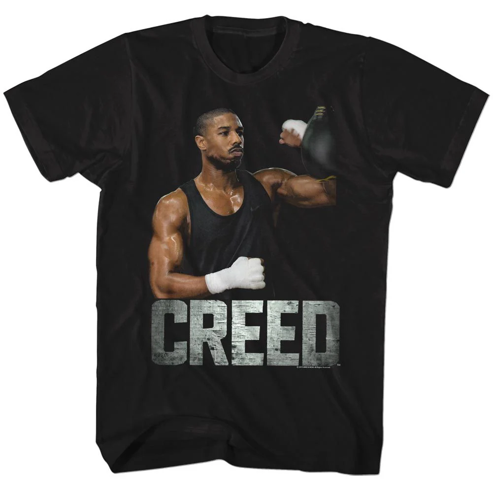 Unisex Adult T-shirt Rockinstone Rocky Movie Creed Black Sizel