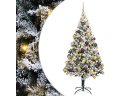 Vidaxl Árvore De Natal Artificial Branco 180 Cm Pvc, Aço E Plástico