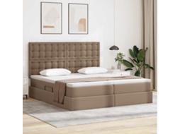 Vidaxl Cama Com Arrumação E Led Com Fitas Led Cappuccino 200 X 200 Cm