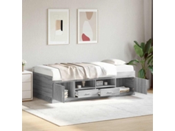 Vidaxl Sofá-cama Com Gavetas Sem Colchão 75x190 Cm Cinzento Sonoma