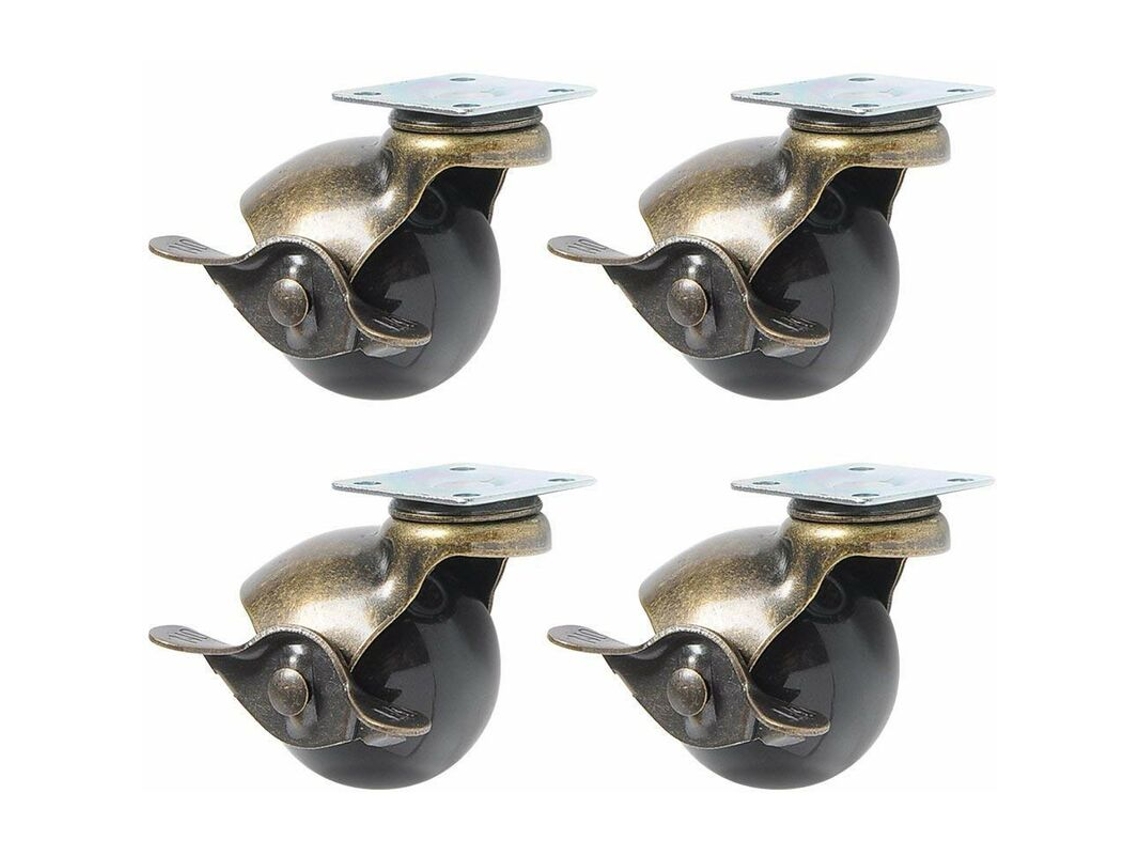 Rodízios Para Móveis, 4 Peças, 40 Mm, 1,5 Polegadas, Com Freio, Para Móveis