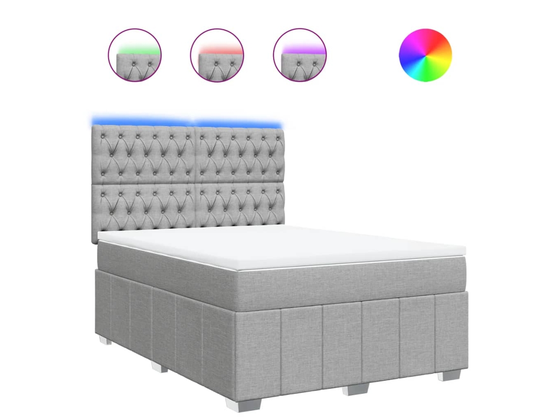 Box Spring Bed, Box Spring Beds Vidaxl Cinzeto Tecido (160 X 200 Cm)