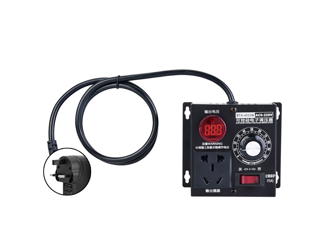 Laxiscreed Regulador De Tensão Ac 4000w Para Ajuste De Velocidade De Motor, Ventilador E Dimming