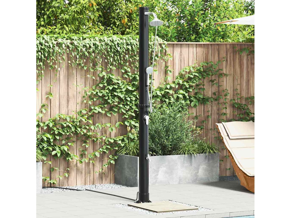 Vidaxl Chuveiro Solar Ao Ar Livre 20 L Pvc E Alumínio Preto