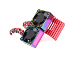 Radiador de Resfriamento de Motor Metal Ventilador Duplo Motores Escovados Sem Escova 36mm 380 540 550 3650 Carros Rc Peças Reposição MDUG