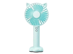Mini Ventilador Azul Portátil, Pequeno Com Luz Noturna.