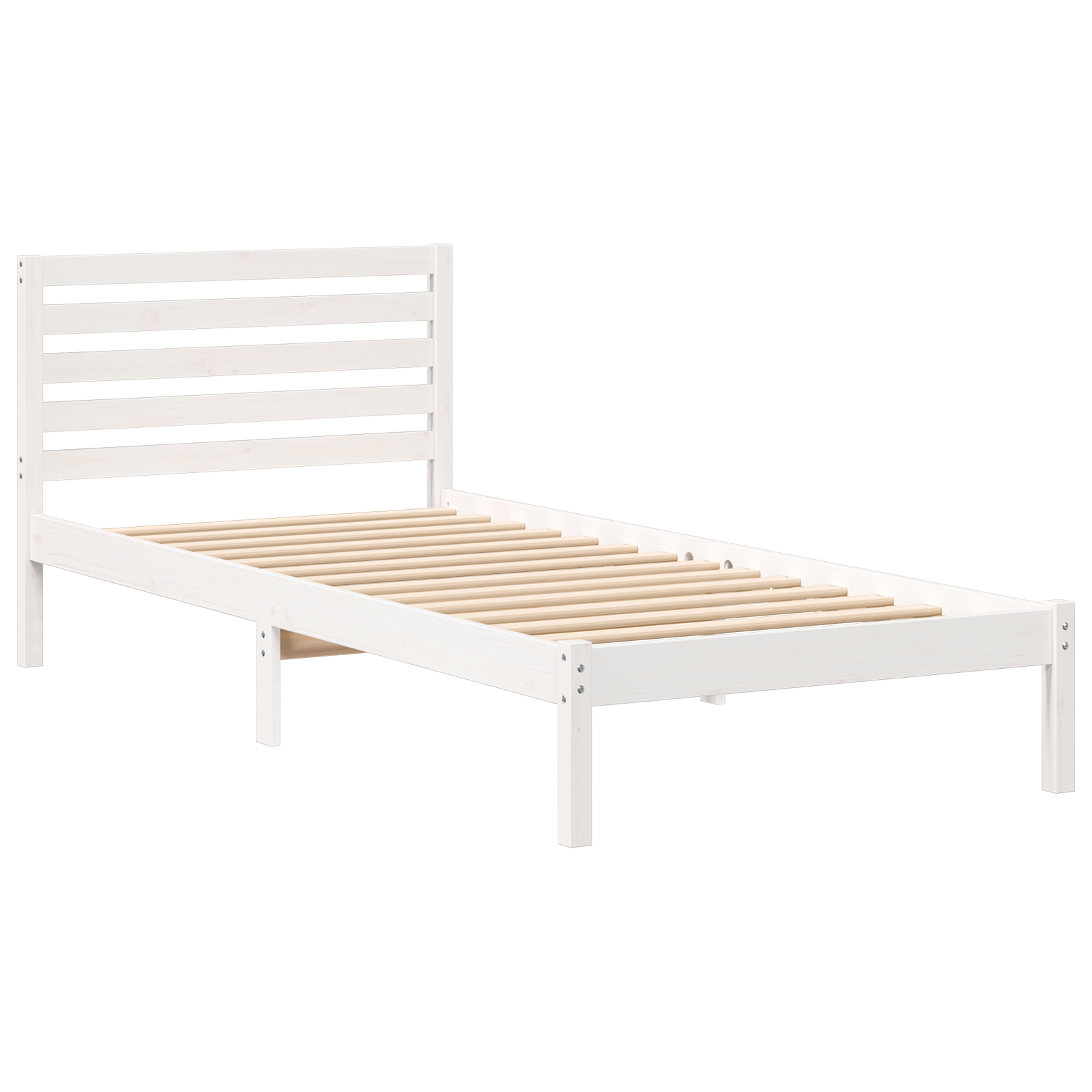 Conjunto 1 Estrado De Cama Plataforma Vidaxl Branco Madeira De Pinho Maciça (80 X 210 Cm)