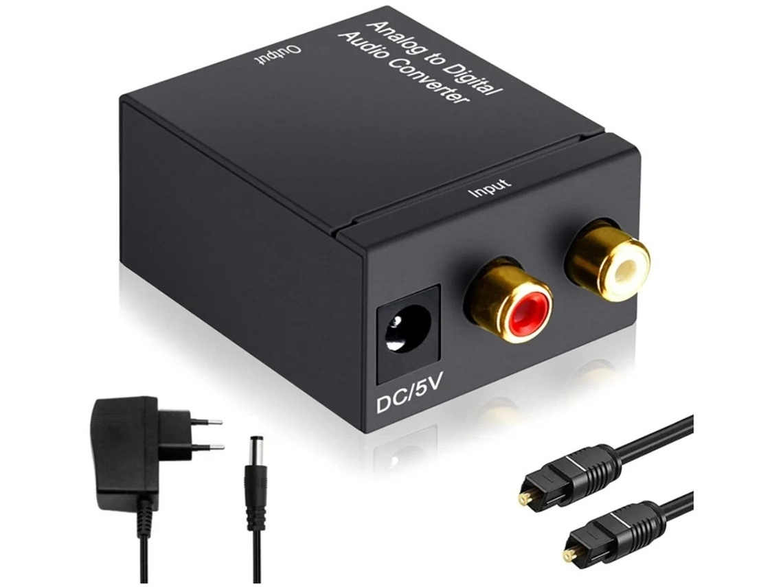 Áudio estéreo analógico RCA L/R para 3 Yizhood preto